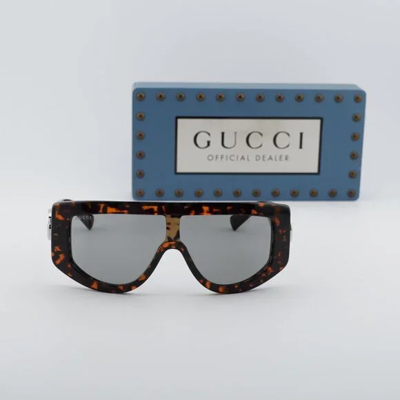 Gucci GG1950S 003 Shield Sunglasses - Dark Havana/Grey display picture 2